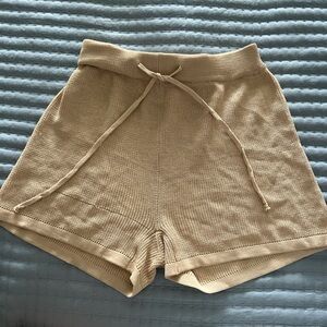 Tan knit shorts